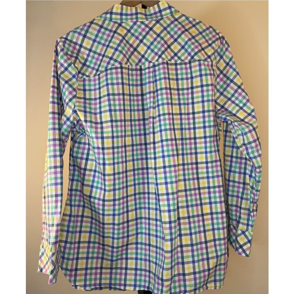 Talbots Plus Multicolor Gingham Button-Down Shirt… - image 6